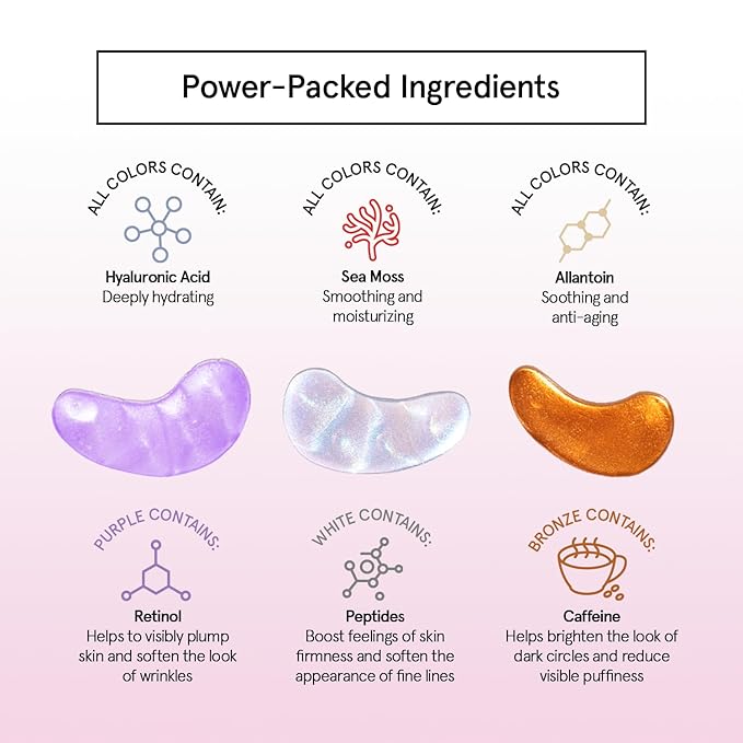 grace & stella Under Eye Patches (12 pairs) Eye Masks for Dark Circles and Puffiness - Valentines Gifts for Sister, Travel & Self Care Gifts, Bachelorette Party Favors - Vegan Cruelty-Free Skin Care