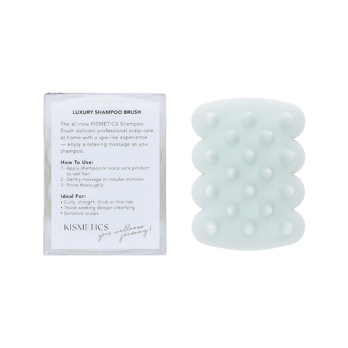 Luxury Shampoo Brush, Scalp Massager and Exfoliator Features Soft Bristles to Aid in Dandruff Relief, Increase Circulation, Stimulate Hair Growth for Healthy Looking Hair