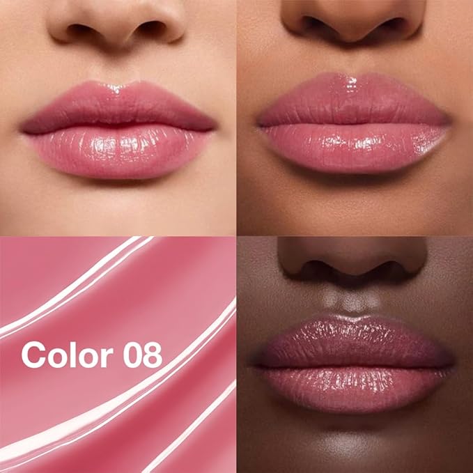 QIDSTERS Tinted Lip Balm Moisturizing Lipstick, Peach Pink Hydrating Lipstick for Women, 24 Hour Long Lasting Moisturization Lip Gloss Stain Makeup, Lightweight Non Greasy Moisturizer Lips, 08