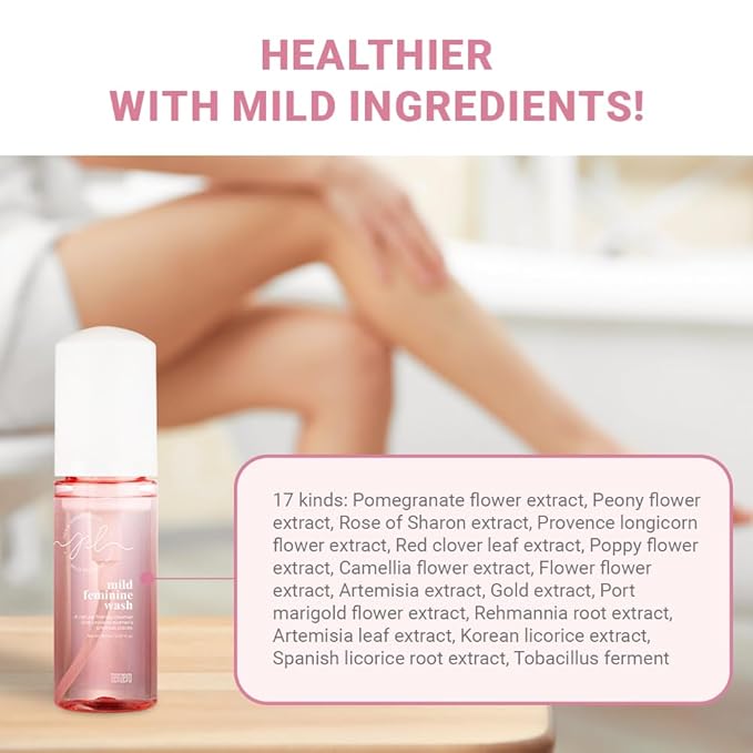 tenzero Mild Feminine Foaming 5.07 fl oz/150ml, Sensitive Bubble Foam Cleansing, Natural Feminine Hygiene, Odor Control, Gently & pH-balance Washing For All Skin Types, Intimate Wash Daily Care