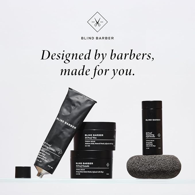 Blind Barber 80 Proof Texturizing Powder - Hair Styling Texture Powder for Men - Builds Weightless Volume - Matte Finish - Medium-to-Strong Hold Hair Products (0.5 oz)