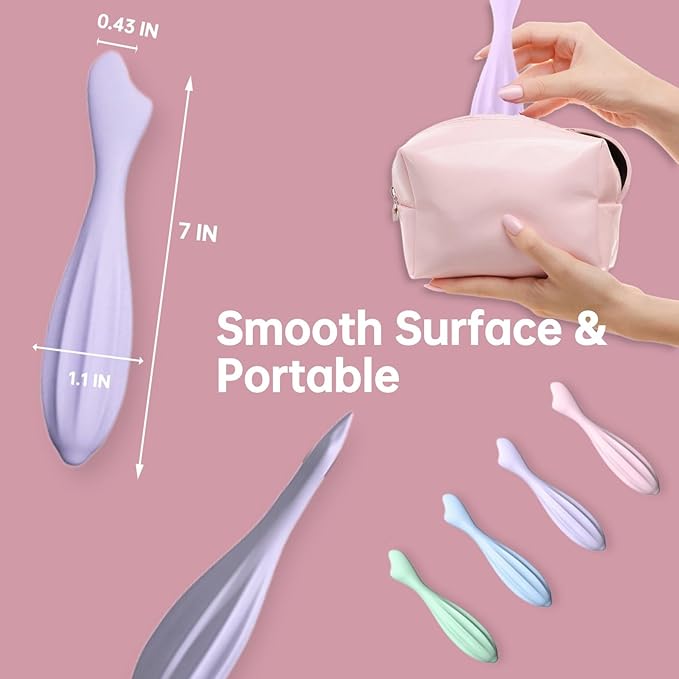 Silicone Facial Massage Roller, Face Massager Skin Lifting Tool Shapes Face Curves, Skin Care Beauty Lifting Contouring Massage Tool Reduces Tiredness Promote Circulation for Women (Purple)