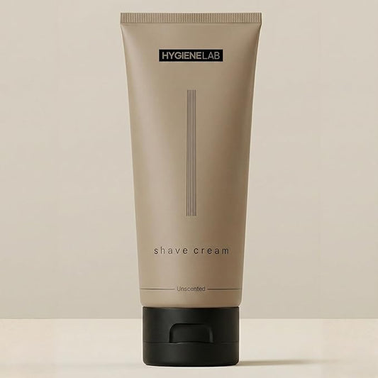 HygieneLab Shaving Cream, Yuka Rated 100/100 – Fragrance-Free, Non-Toxic Formula with Aloe Vera & Shea Butter, Hydrating for Sensitive Skin, Helps Reduce Razor Burn (6.76 oz)