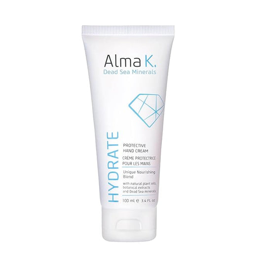 Alma K Protective Hand Cream - Daily Deep Hydration Hand Lotion - Rich, Soothing Non-Sticky Cocoa Butter Lotion - White Tea and Neroli Scent - 3.4 oz