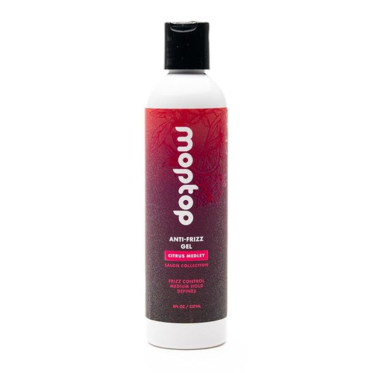 MopTop Salon Anti Frizz Hair Gel – Salon Quality Curl Defining Gel to Enhance Wavy, Curly and Kinky-Coily Hair, Medium Hold, For Frizz Control, with Aloe, Sea Botanicals & Honey (Citrus Medley, 8oz)