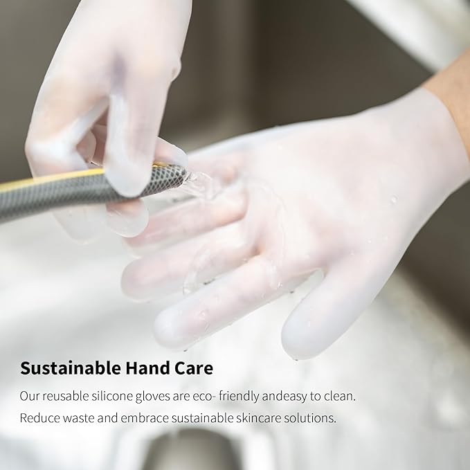 Moisturizing Gloves Overnight, Hand Care, Touchscreen Compatible, Reusable Hand Masks Moisturizing Glove, Suitable for Dry Hands, White Silicone Gloves for Men and Women, Spa