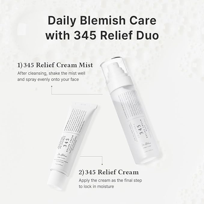 Dr.Althea 345 Relief Cream & Mist Duo | Soothing Recovery & Moisture for Sensitive Skin | Korean Vegan Skin Care Set for All Skin Types