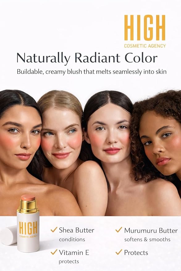 Contour & Highlighter Stick, For Bronze/Warm Skin, Creamy Blendable Formula, Long-Wear Second-Skin Glow, Vegan, Non-Cakey, Cheekbones, Nose, Cupid’s Bow,High Cosmetic Agency (Highlight Latte Gold)