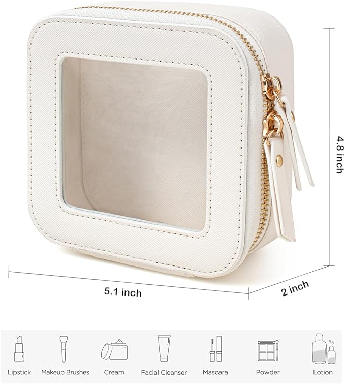 Travel Clear Makeup Bag Set, TSA Approved Cosmetic Bag Case with Zipper Portable Makeup Pouch Toiletry Bag Traveling Cosmetic Organizer Storage Bag Car Organizer Car Essentials