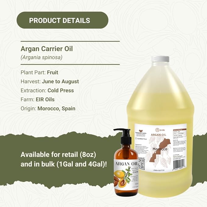 Nature Packaged Argan Oil for Hair Growth Oil 16oz (Aceite de Argan) - 100% Pure Cold Pressed Moroccan Oils - Suitable for Colored & Damaged Hair, Face, Body Oils, Nail & Scalp