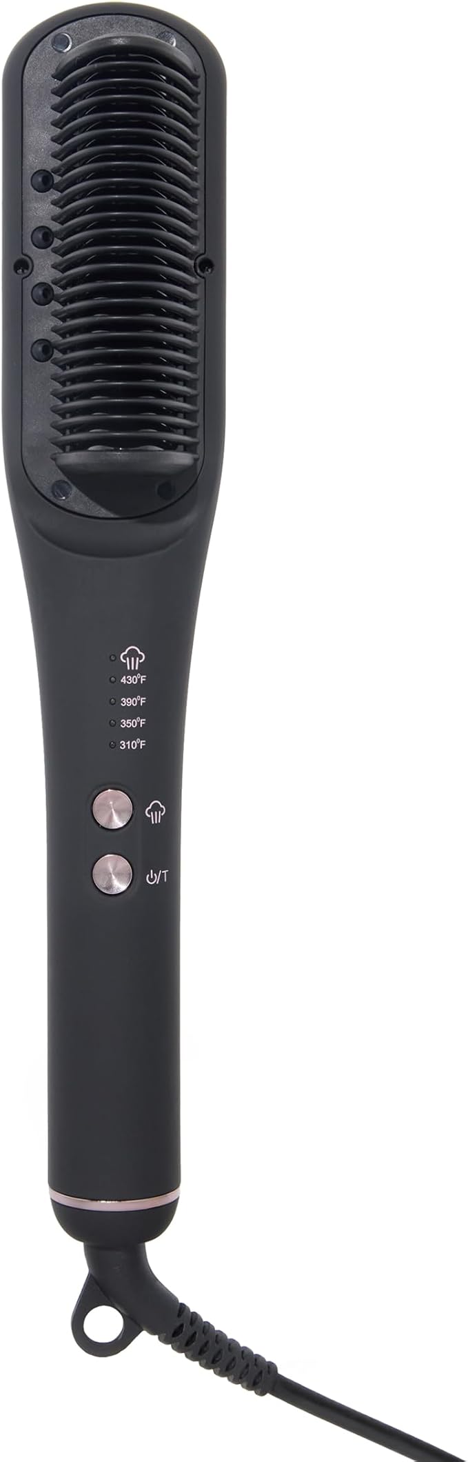 L'ANGE HAIR SteamSmooth Steam Smoothing Comb | Coconut Oil–Infused Steam Brush for Sleek, Shiny Results | Negative Ion Frizz Control | Hydrates & Straightens Hair | (Black)