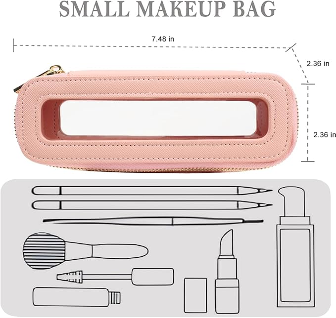 Travel Clear Makeup Bag Set, TSA Approved Cosmetic Bag Case with Zipper Portable Makeup Pouch Toiletry Bag Traveling Cosmetic Organizer Storage Bag Car Organizer Car Essentials