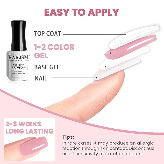 RARJSM Nude Jelly Gel Nail Polish Nude Berry Pink Neutral Skin Tone Sheer Gel Polish 1PC 15ml Single Bottle Cream Transparent Pink Nail Gel Polish Soak off UV LED Cured for Home Salon DIY Manicure