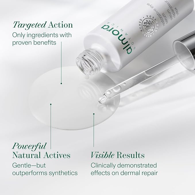 Almora Botanica Restorative Eye Serum, 30mL | Brightening & Firming Eye Treatment | Reduces Dark Circles, Puffiness & Fine Lines | Nutrient-Rich, Collagen-Activating Formula | Clean, Vegan Skincare