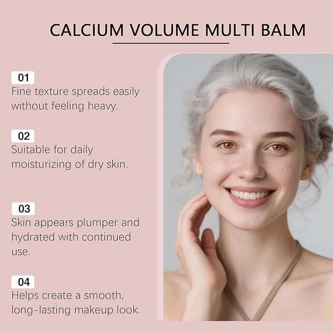 Calcium Multi Balm Stick, Calcium Volume Multi Balm, Korean Collagen Moisturing Stick, Anti Wrinkle Stick, Anti-aging, Hydrating, Firming Skin, Almond Suitable for Eyes, Neck, Face (2PCS)