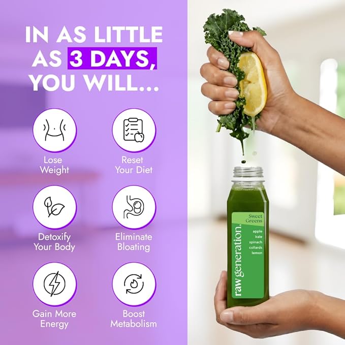 Raw Generation Skinny Juice Cleanse (5-Day) – Best Juice Cleanse for Detox and Weight Loss | Reduced Bloating & Increased Energy | 100% Raw & Cold-Pressed Juices