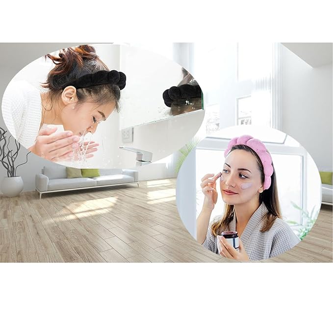 Spa Headbands for Washing Face Makeup Skin Care Headband Women Bubble Facial Beauty Headbands Puffy Shower Towel Band Hair Headband