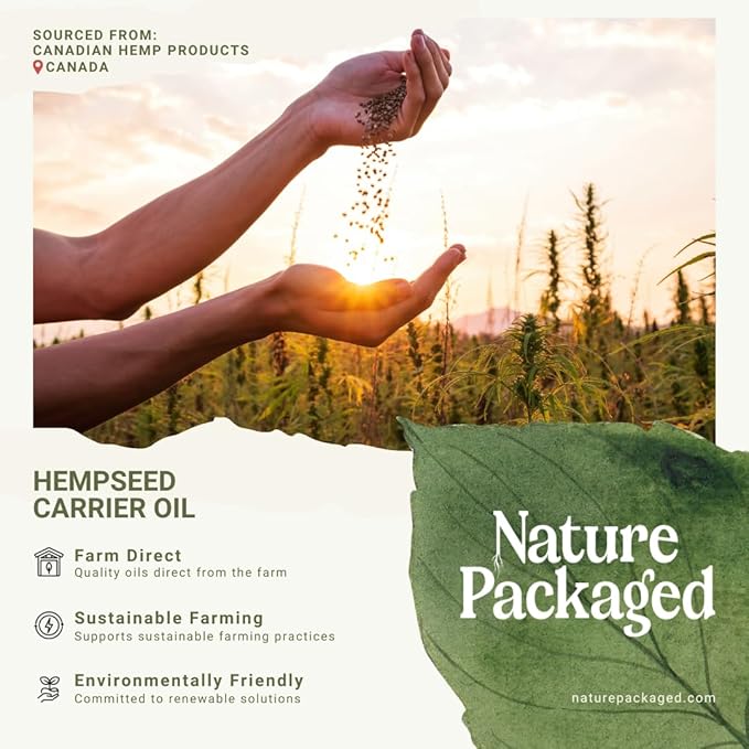 Nature Packaged Hemp Seed Oil for Skin, Hair and Body Direct from Hemp Oil Canada - Cold Pressed Hemp Seed Oils - 1 Gallon (Pack of 4)