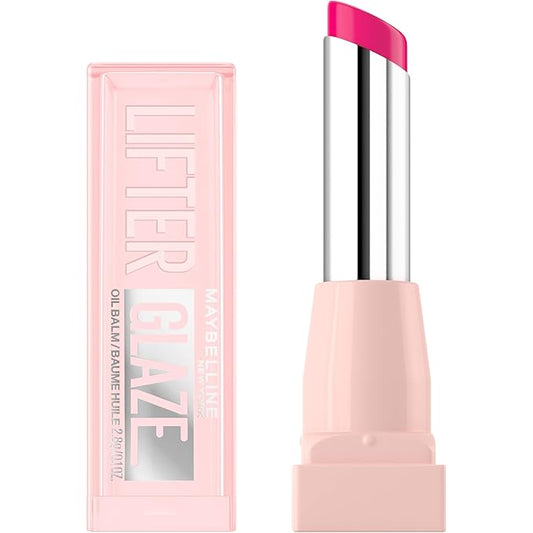 MAYBELLINE Lifter Glaze Oil Balm with Hyaluronic Acid and Hydrating Oil Blend, Lip Balm with 24HRs of Smooth, Moisturizing Shine, Rose Bite (Sheer Hot Pink)