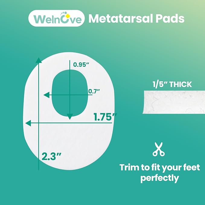 Welnove 42pcs Callus Pad with Water-Resistant Self-Stick Adhesive, Protects Foot, Heel and Toes from Rubbing and Friction,Oval Shape Design,Reduce Pressure and Friction from Shoes Rubbing-White