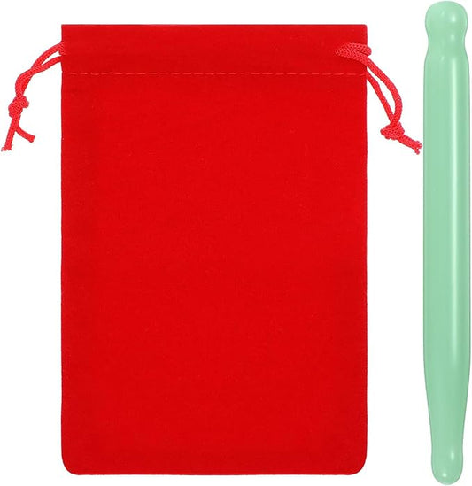 Jade Acupuncture Pen - Acupressure Massage Tool Gua Sha Set, Stone Acupen Facial Reflexology Tool for Muscle Release