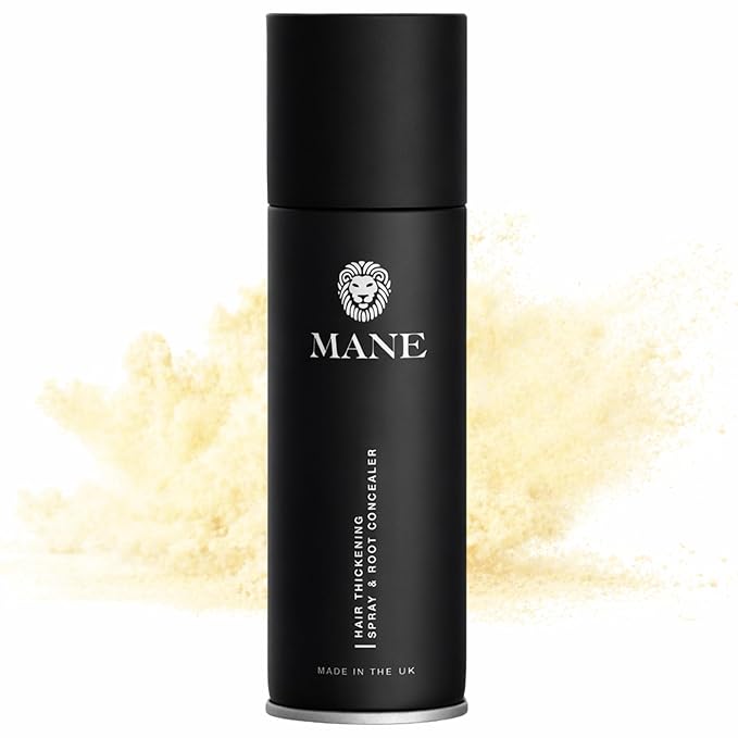 Mane Hair Thickening Spray & Root Touch Up, Instantly Thicker Hair for Men & Women, Fill in Hairlines and Hide Thinning and Fine Patches - Ash Blond, 12 Colors (6.76 oz)