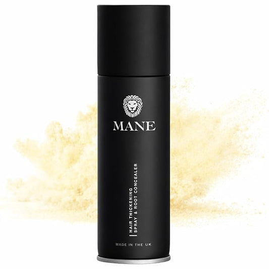 Mane Hair Thickening Spray & Root Touch Up, Instantly Thicker Hair for Men & Women, Fill in Hairlines and Hide Thinning and Fine Patches - Ash Blond, 12 Colors (6.76 oz)