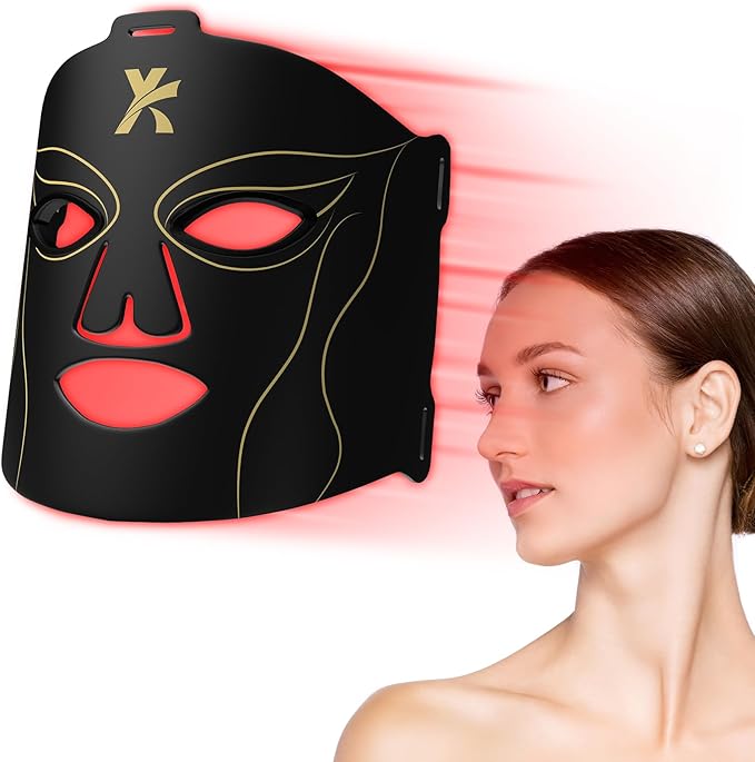 Face Mask Light Therapy, LED Red Light Therapy for Face, Infrared & Red Light Therapy for Face, 6000mAh Rechargeable Portable Redlight Facial Device for Home Use
