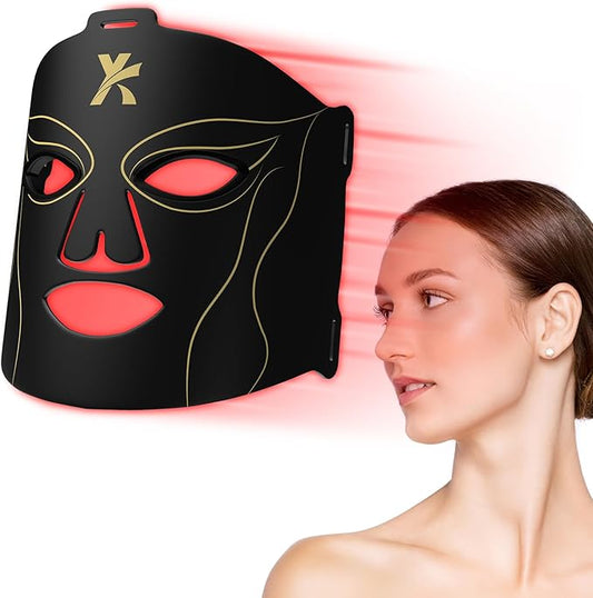 Face Mask Light Therapy, LED Red Light Therapy for Face, Infrared & Red Light Therapy for Face, 6000mAh Rechargeable Portable Redlight Facial Device for Home Use