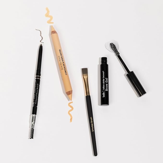 Billion Dollar Brows Best Sellers Kit, Includes Universal Brow Pencil, Brow Duo Pencil, Brow Gel and Smudge Brush for Perfectly Defined Brows