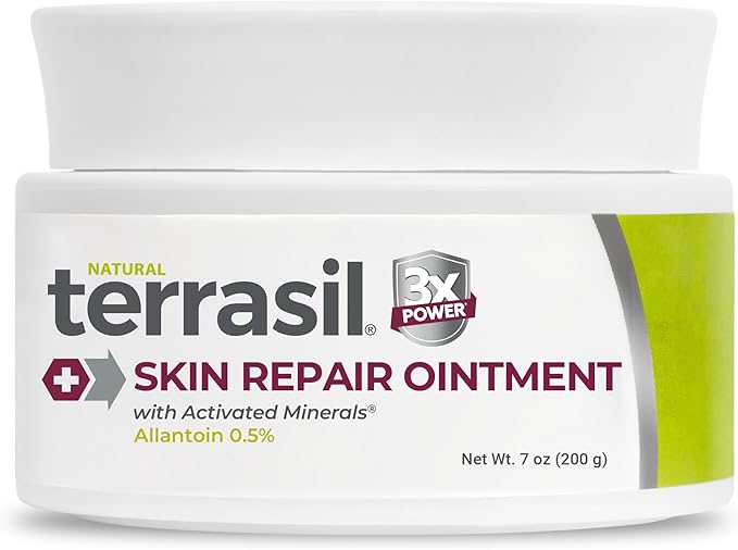 terrasil Skin Repair for Angular Cheilitis, Folliculitis, Impetigo, Lichen Sclerosus, Boils & Cysts, Pitted Keratolysis, Fast Relief Helps Healing Dermatologist Tested & Hypoallergenic Approved (7 oz)