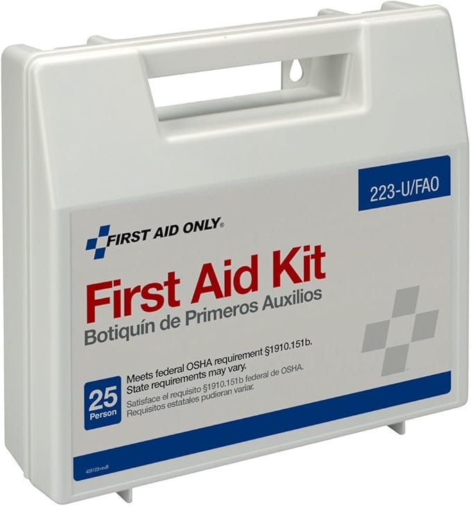 First Aid Only 223-U OSHA-Compliant First Aid Kit, All-Purpose 25-Person Emergency First Aid Kit for Business, Worksite, Home, and Vehicle, 106 Pieces (Pack of 2)