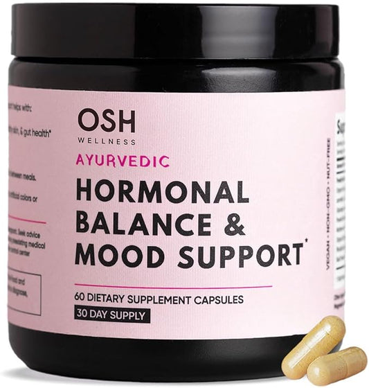 Ayurvedic Hormone Balance for Women | Mood, Energy, & Sleep Support | Cortisol Manager | Regulates Estrogen | Stress Relief | Ashwagandha, Rhodiola, & Shatavari | Made in USA | 60 Ct. - OSH Wellness