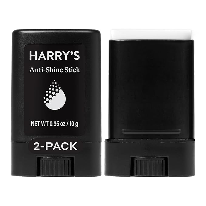 Harry's Anti-Shine Stick for Oily Skin - (2 Pack) 0.35 oz - Controls and Absorbs Oil for Matte Finish - Facial Skin Care for Men