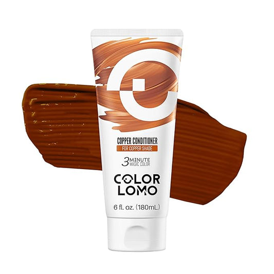 COLORLOMO Semi Permanent Hair Color - 6 oz Color Depositing Conditioner with Shea Butter & Almond Oil- Color Conditioner Depositing Hair Mask - Vegan, Paraben, Ammonia & Sulfate Free -Copper