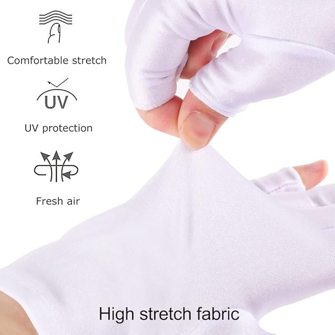 Pimoys Anti UV Gloves for Nail Lamp - UV Protection Fingerless Gloves for Gel Nail Lamp