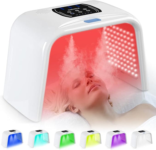 Holsn LED Light Therapy for Face Body with Spray LED Face Mask Light Therapy,Cycle Therapy Light & Time Preset & Adjustable LED Brightness Red Light Therapy Face Mask Beauty Salon Home SPA