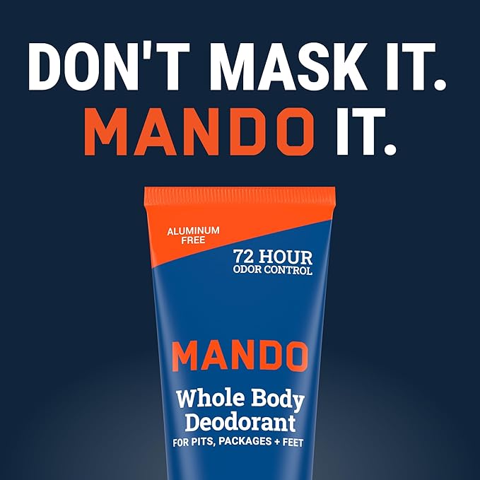 Mando Whole Body Deodorant For Men - Invisible Cream - 72 Hour Odor Control - Aluminum Free, Baking Soda Free, Skin Safe - 3 Ounce Tube (Pack of 2) - Pro Sport and Mount Fuji