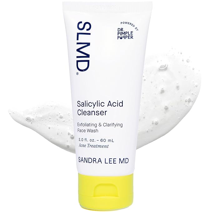 SLMD by Dr. Pimple Popper - Salicylic Acid Cleanser (2 fl oz) Exfoliating Gel Cleanser Face Wash Acne-Prone Skin - Face Wash Helps Reduce the Appearance of Blackheads & Whiteheads
