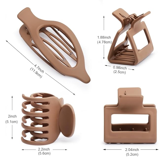 Mehayi 9 PCS Matte Hair Clips Claw for Women Girls, 3 Styles Nonslip Small Hold Strong Hold Cute Jaw Clip Barrettes for Thick Thin Long Short Hair, Fashion Acrylic Hair Clamps Styling Accessories
