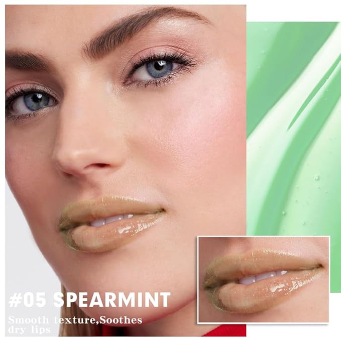 evpct Nourishing Moisturizing Tinted Lip Balm for A Sheer Tint of Color, Softens Smooths Hydrates Moisturizes Lightweight, Lip Care Gloss Plumper Stain for Women Dry & Chapped Lips, 05# SPEARMINT