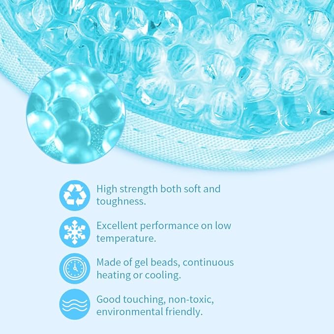 Cooling & Heating Eye Mask - Hot/Cold Use for Puffy Eyes, Headaches, Migraines, Sinus & Dark Circles (2 Packs Blue)