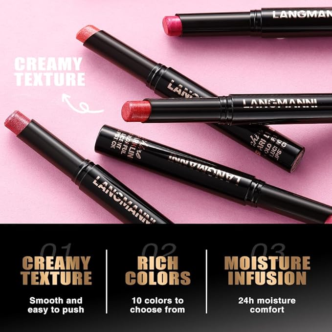 Jolilab 2Pcs Glitter Lip Kit - Velvet Matte & Nude Matte Lipstick + Glitter Lip Gloss/Glitter Lipstick High Pigmented Long-Lasting Waterproof Beauty Cosmetics Gift for Women(#01+02)