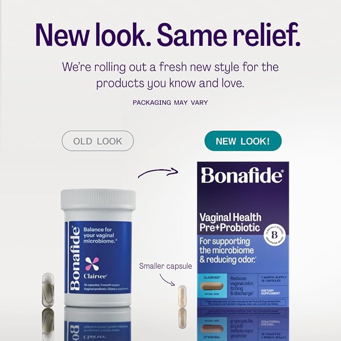 Bonafide Clairvee Vaginal Probiotic – Hormone-Free, Drug-Free Relief from Odor, Vaginal Itching and Discharge (3 Month Supply)