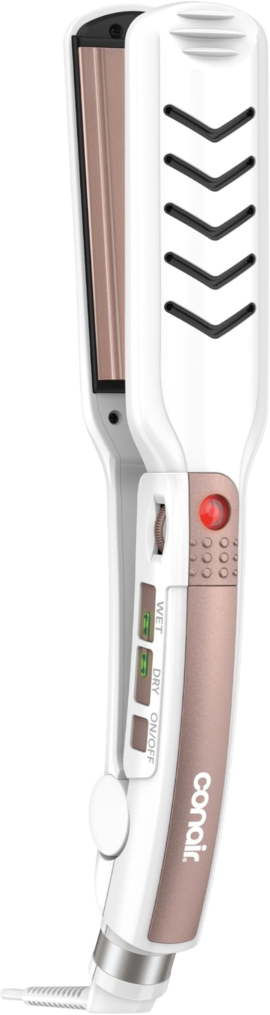 Conair Double Ceramic Flat Iron, 1 1/2-inch Wet-to-Dry Hair Straightener