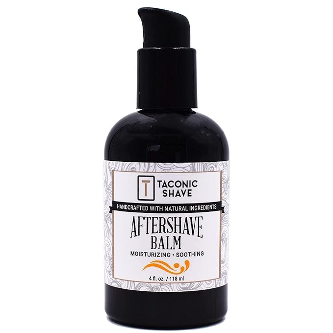 Taconic Shave All Natural Alcohol-Free Aftershave Balm for Men – Unscented Post-Shave Moisturizer for Sensitive Skin – Soothing Irritation Relief – Non-Greasy Formula – Made in USA – 4 oz