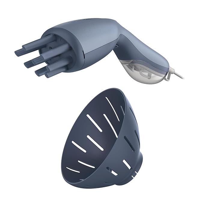 Infiniti PRO by CONAIR Steam Therapy Hair Steamer, Portable Styling Tool with 7-Inch Diffuser Attachment, 30-Second Heat-Up, Penetrating Steam for Detangling, Reshaping, and Volumizing Curls, Blue