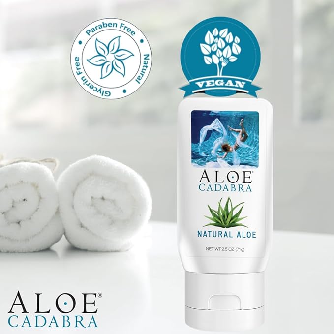 Aloe Cadabra vaginal moisturizer, natural aloe, pH-balanced, water-based & 95% aloe vera, reduce dryness, discomfort, versatile uses (2.5 fl oz, 1 pack)