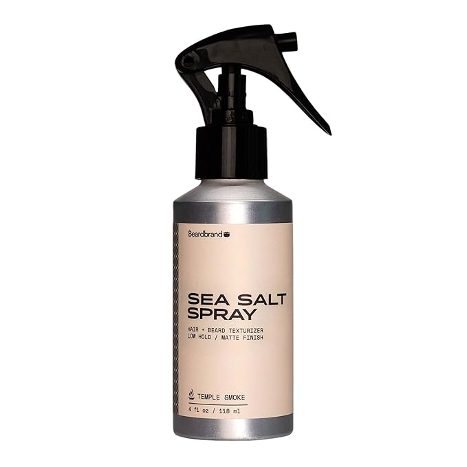 Beardbrand Sea Salt Spray for Men – Texturizing Hair Mist with Temple Smoke Scent | Adds Volume & Natural Matte Finish | Beach Waves, Lightweight Hold – 4 fl oz
