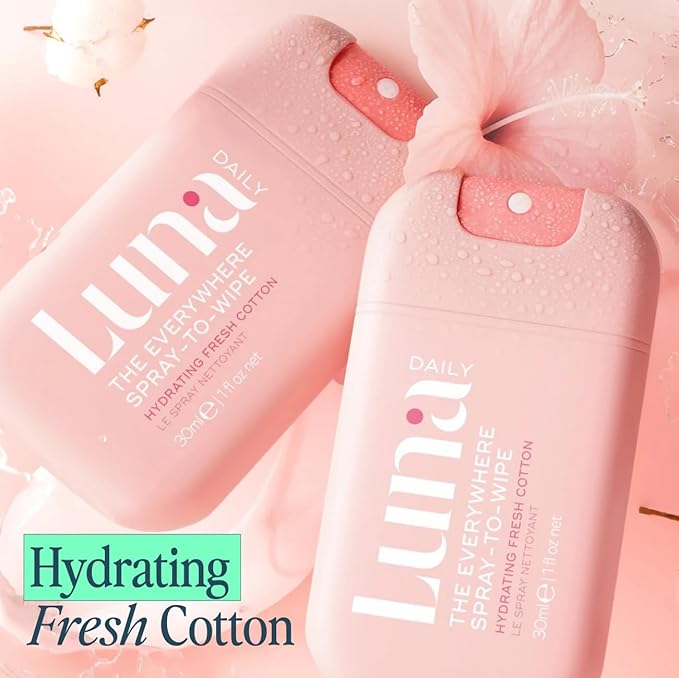 Luna Daily Body Cleansing Spray | Hydrating pH-Balanced Feminine & Body Mist | Gentle & Moisturizing for Intimate Hygiene, Underarms & Private Parts | Travel Essential for Women, Gym & Daily Care,30ml